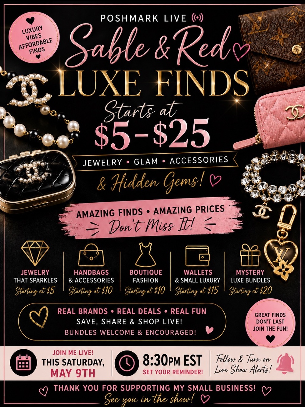 GRAND OPENING of www.SableandRed.com! $50+ FREE Shipping | Code: GORGEOUS